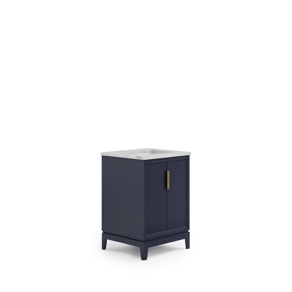 Elizabeth Collection 24 in. Bath Vanity in Monarch Blue With Vanity Top in Carrara White Marble - Vanity Only