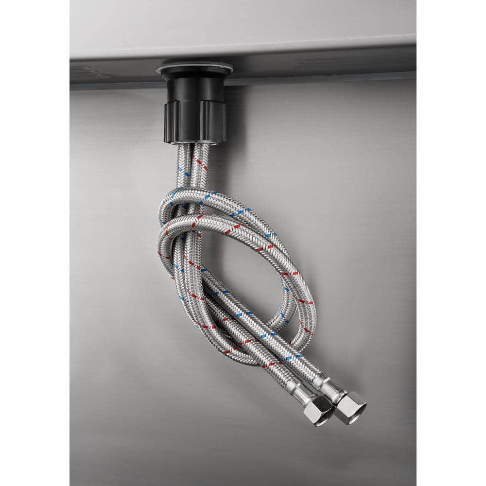 TRINITY EcoStorage 21.5 in. W x 49.3 in. H x 24 in. D NSF Stainless Steel Utility Sink w/ Faucet