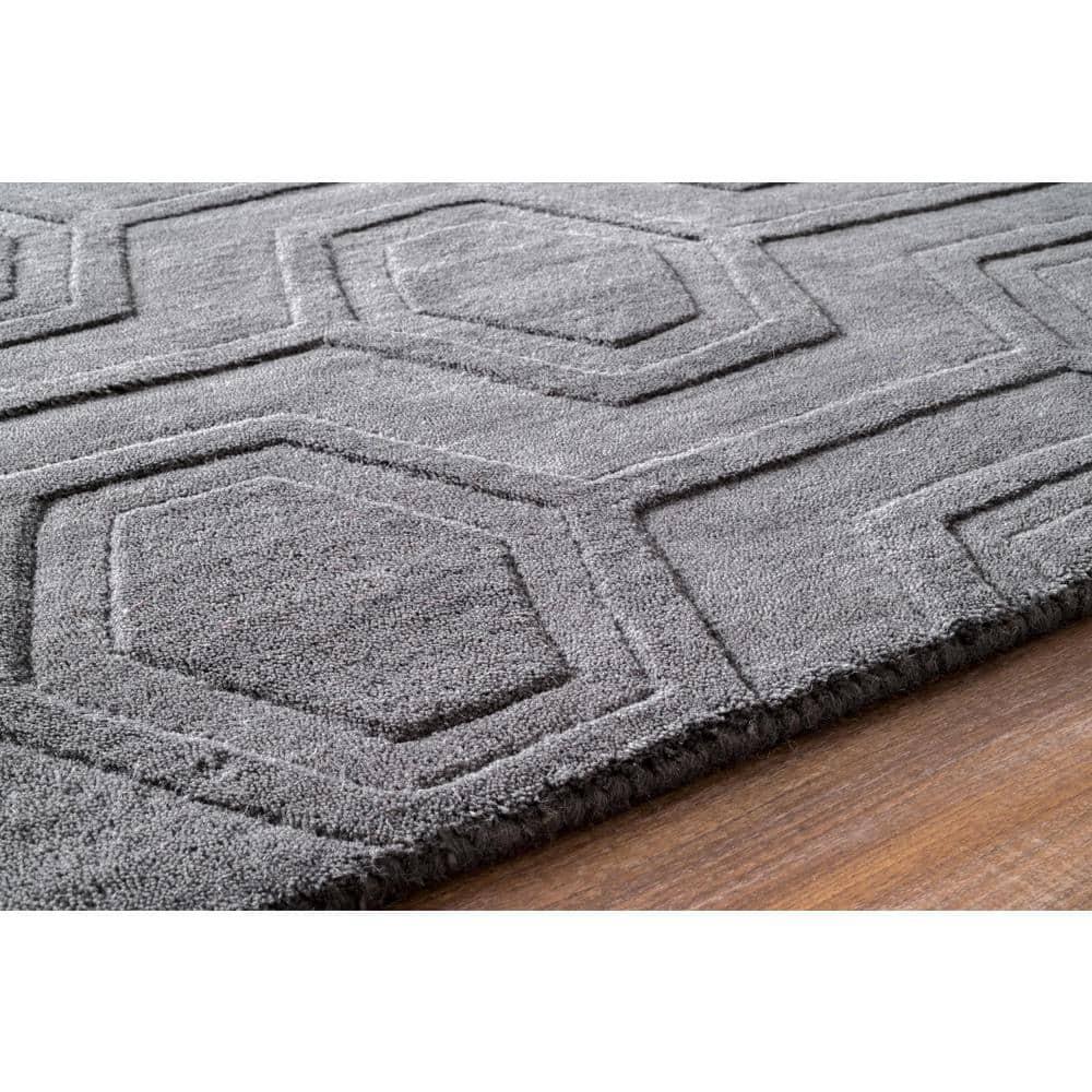 Nuloom Ambrose Geometric 6x9 Wool Indoor Area Rug for Living Room Bedroom Dining Room Kitchen, Grey