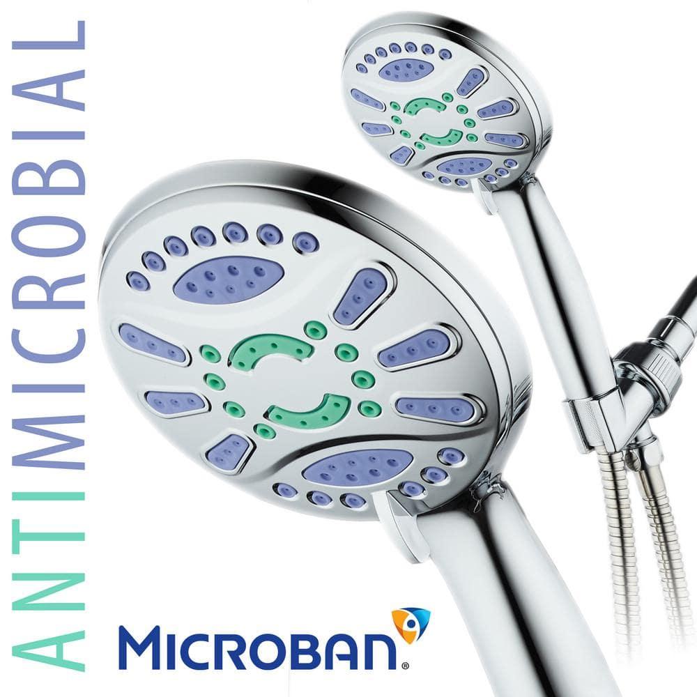 Six Setting Elite High Pressure Ultra Luxury Handheld Shower Head Chrome - AquaDance: Hotelspa Notilus, 6ft Hose, Polished ABS & Brass