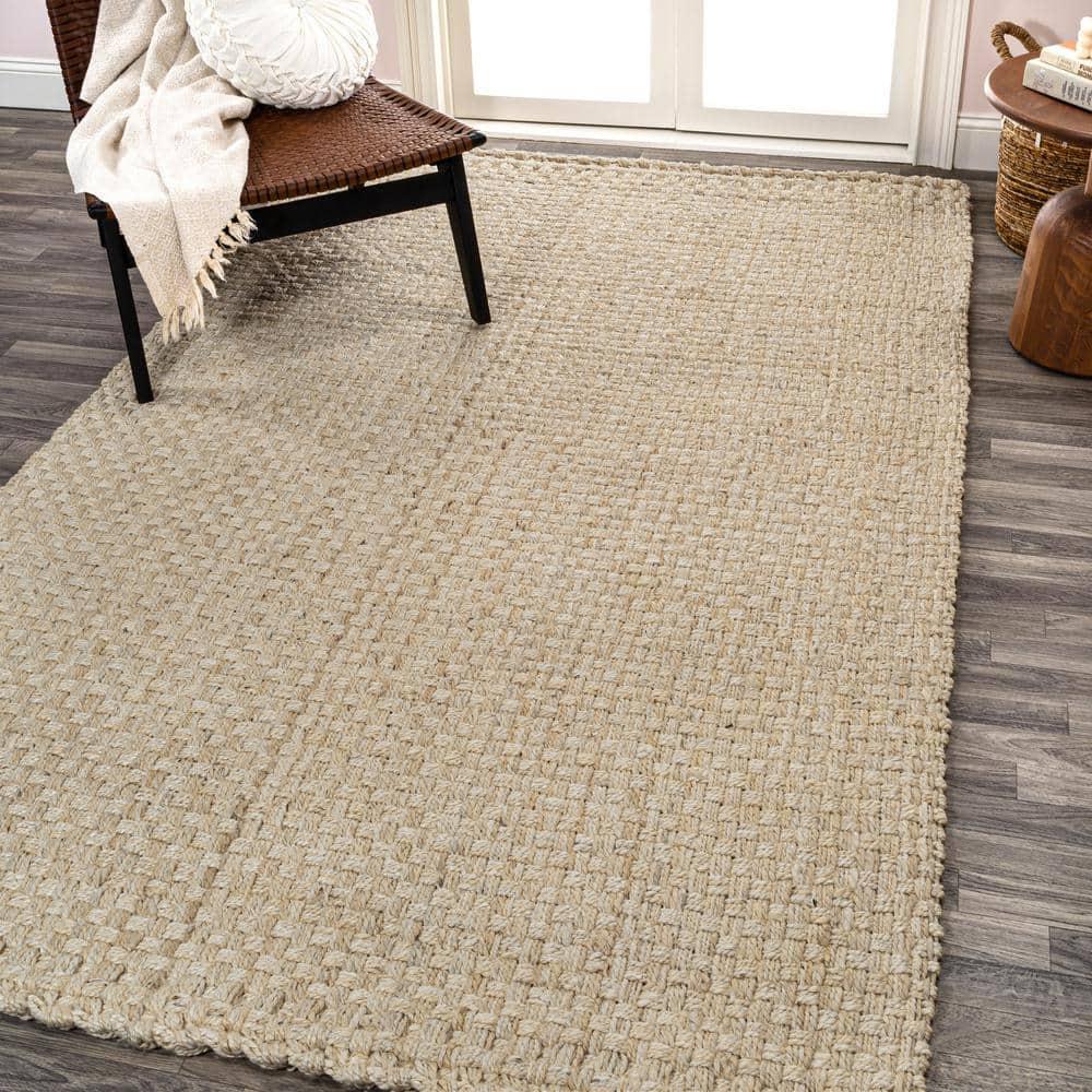 JONATHAN Y Estera Hand Woven Boucle Chunky Jute Ivory 3 ft. x 5 ft. Area Rug