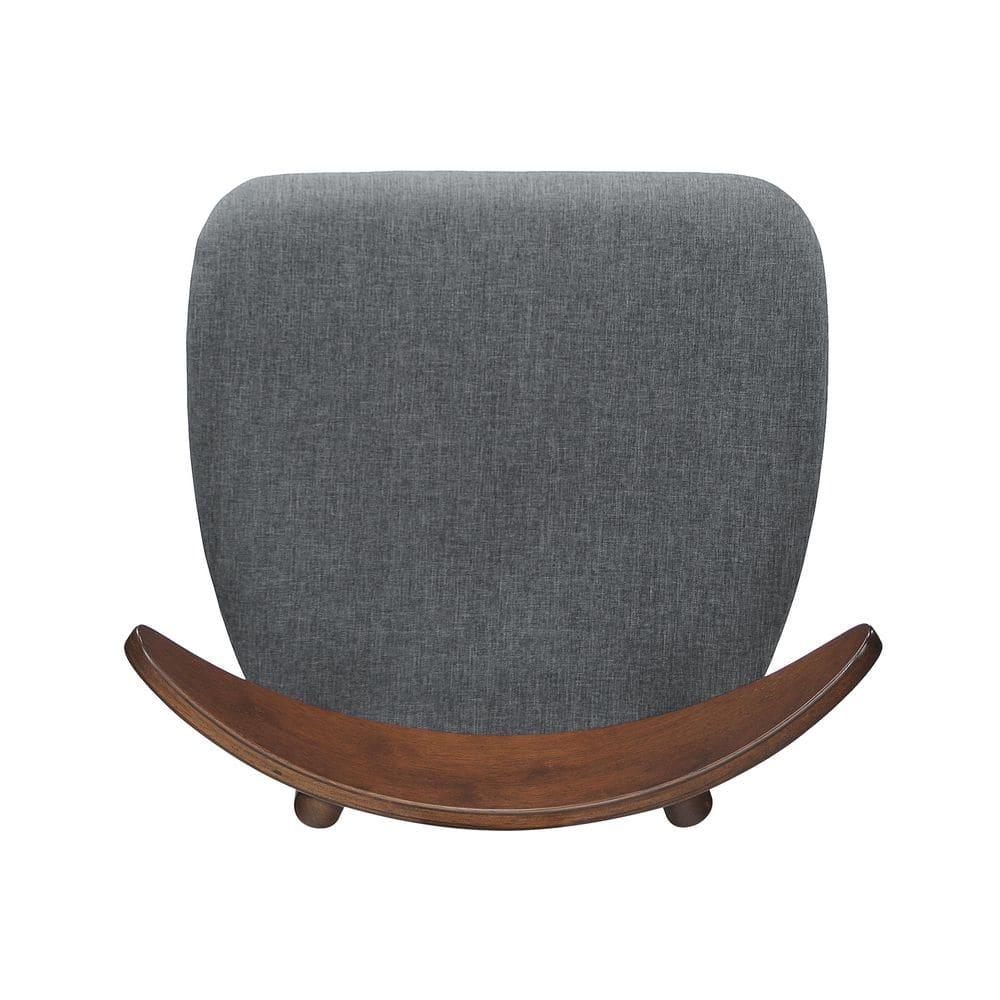Christopher Knight Home Barron Mid Century Modern Rubberwood Fabric Upholstered Dining Chairs (Set of 2), Charcoal/Walnut