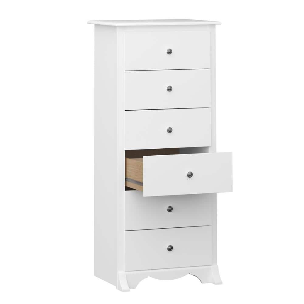 53" Monterey Vertical Dresser White - Prepac: Bedroom Storage, 6-Drawer Lingerie Chest