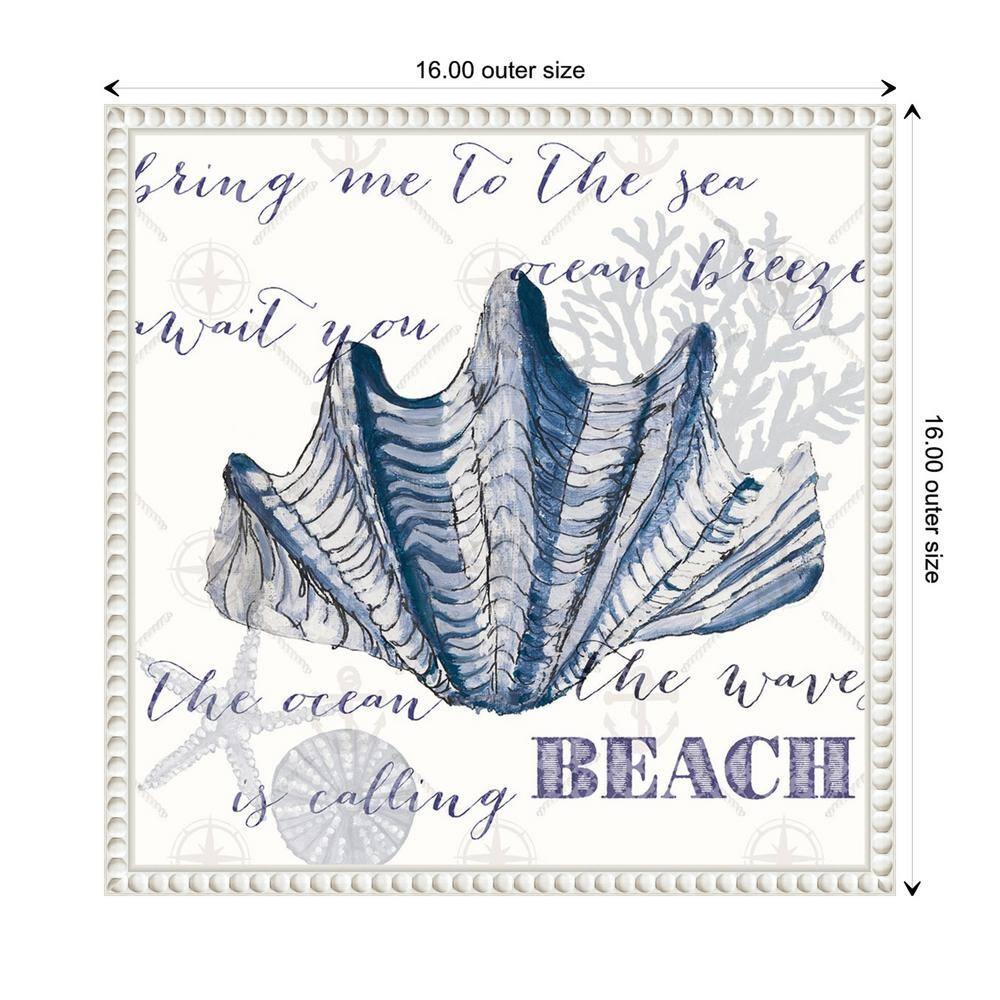 Amanti Art Indigo Ocean Treasures IV by Gina Ritter Canvas Wall Art Print Framed 16 x 16-in.