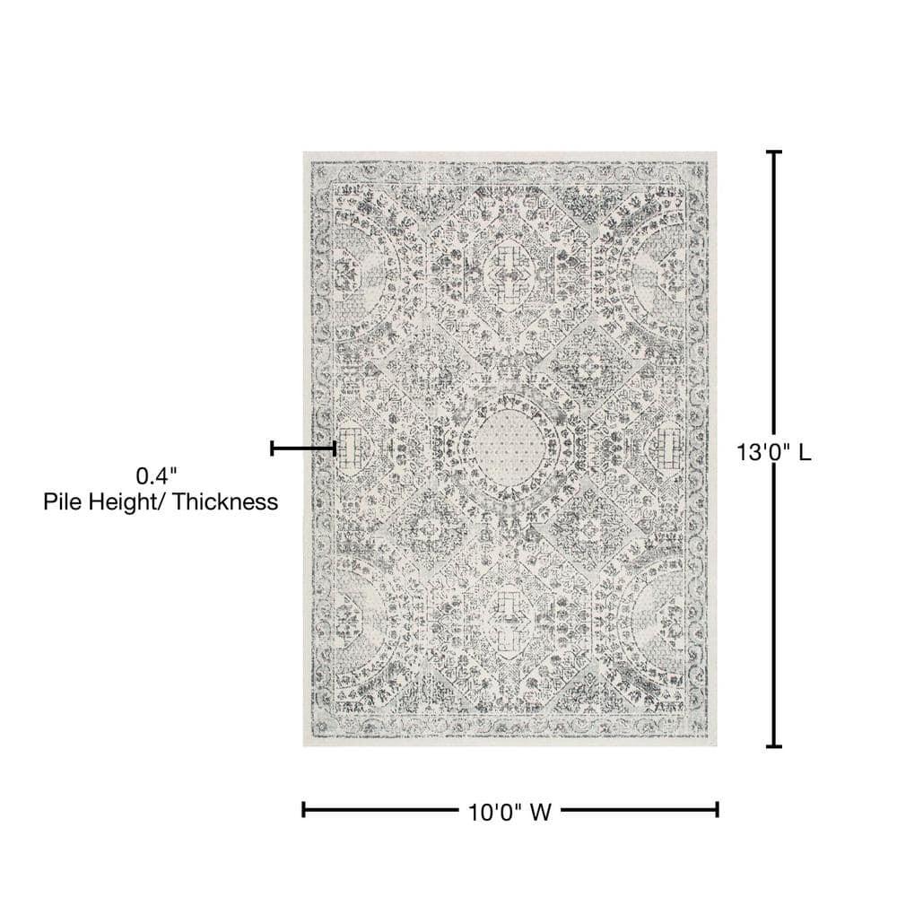Nuloom Minta Medallion 10x13 Indoor Area Rug for Living Room Bedroom Dining Room Kitchen, Grey/Ivory
