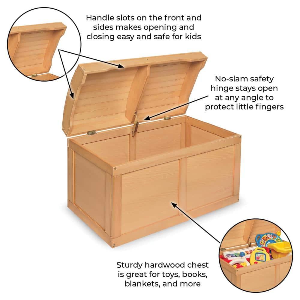 Badger Basket Hardwood Barrel Top Toy Chest - Natural