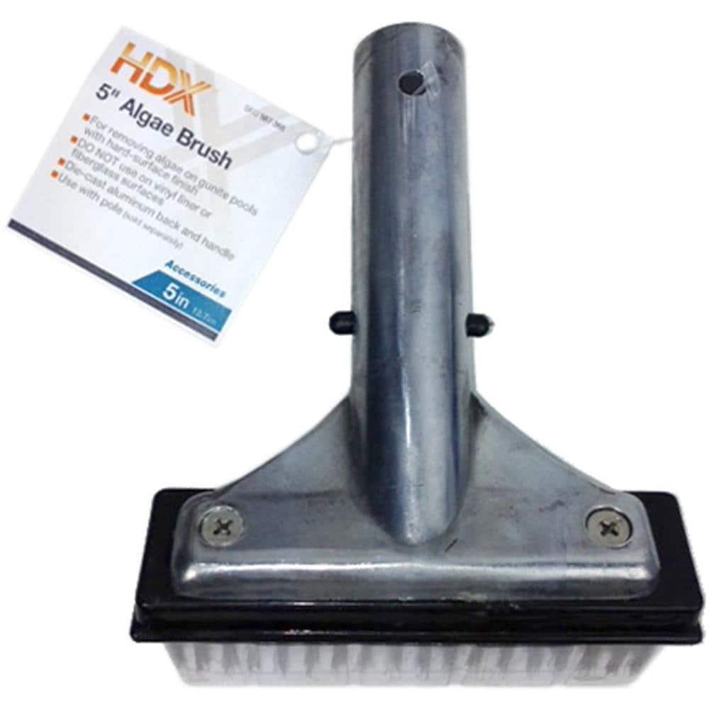 HDX 60278 5 in. Stainless Steel Bristle Swimming Pool Brush for Algae Removal