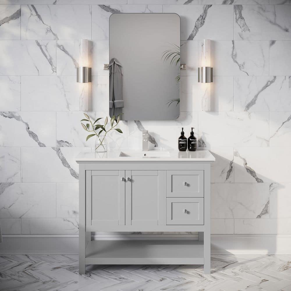 Fresca Manchester 42" Freestanding Single Sink Bathroom Vanity with Integrated Sink (Faucet Not Included)