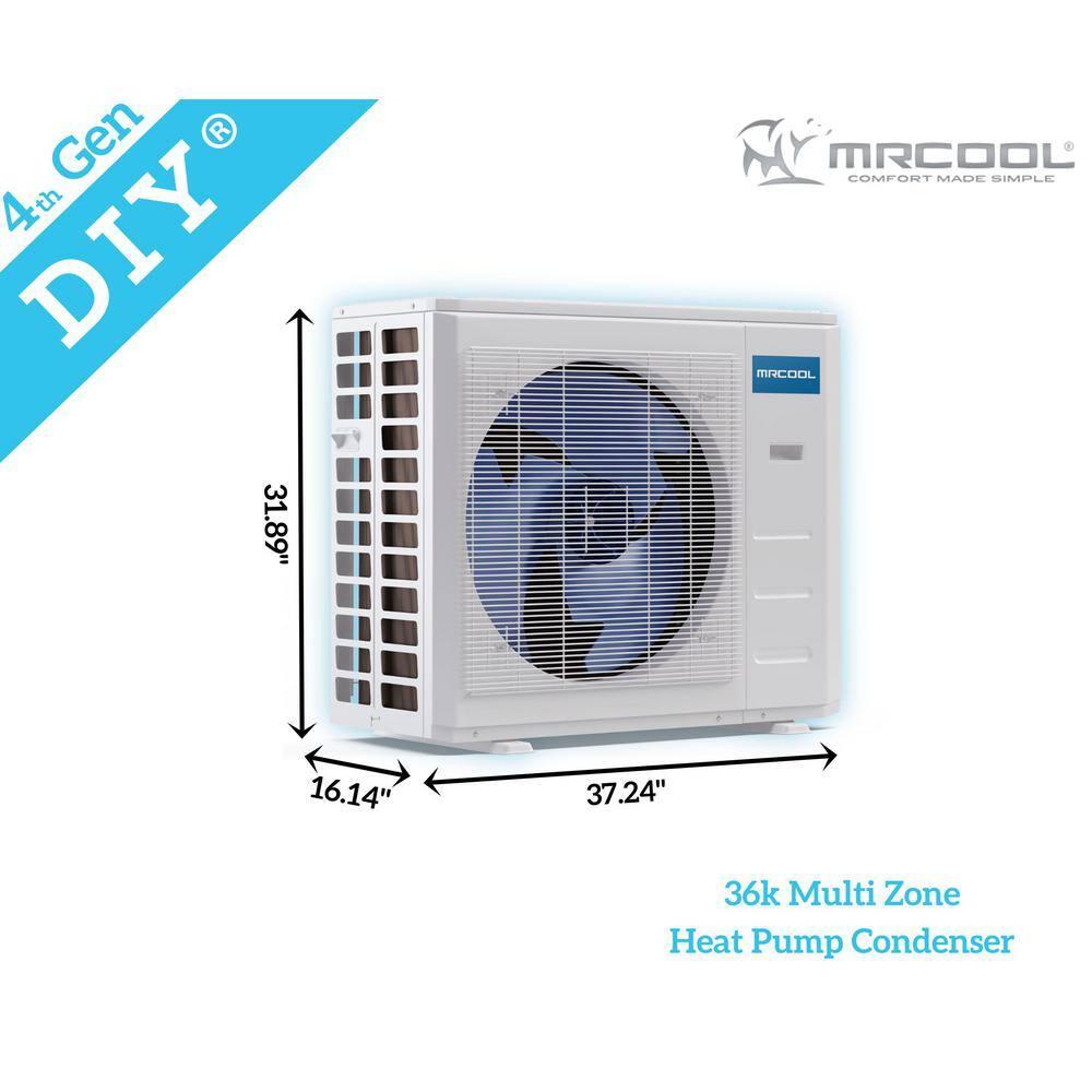 MRCOOL DIY 36K BTU 3-Zone Ductless Heat Pump with Remote and Sleep Mode