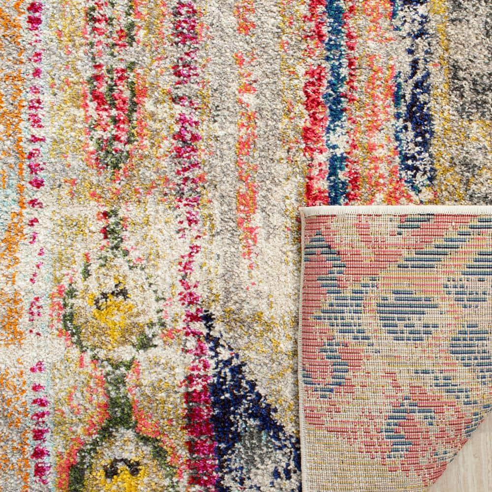 SAFAVIEH Monaco Risto Abstract Area Rug, Light Grey/Multi, 12' x 18'