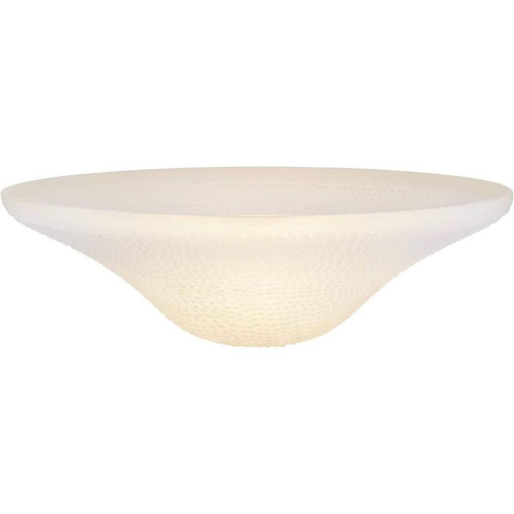 Glass Shade 4-3/4 H., White Frosted Glass Bell Torchiere/Swag Lamp and Pendant Shade with 1-5/8 in. Neckless Fitter
