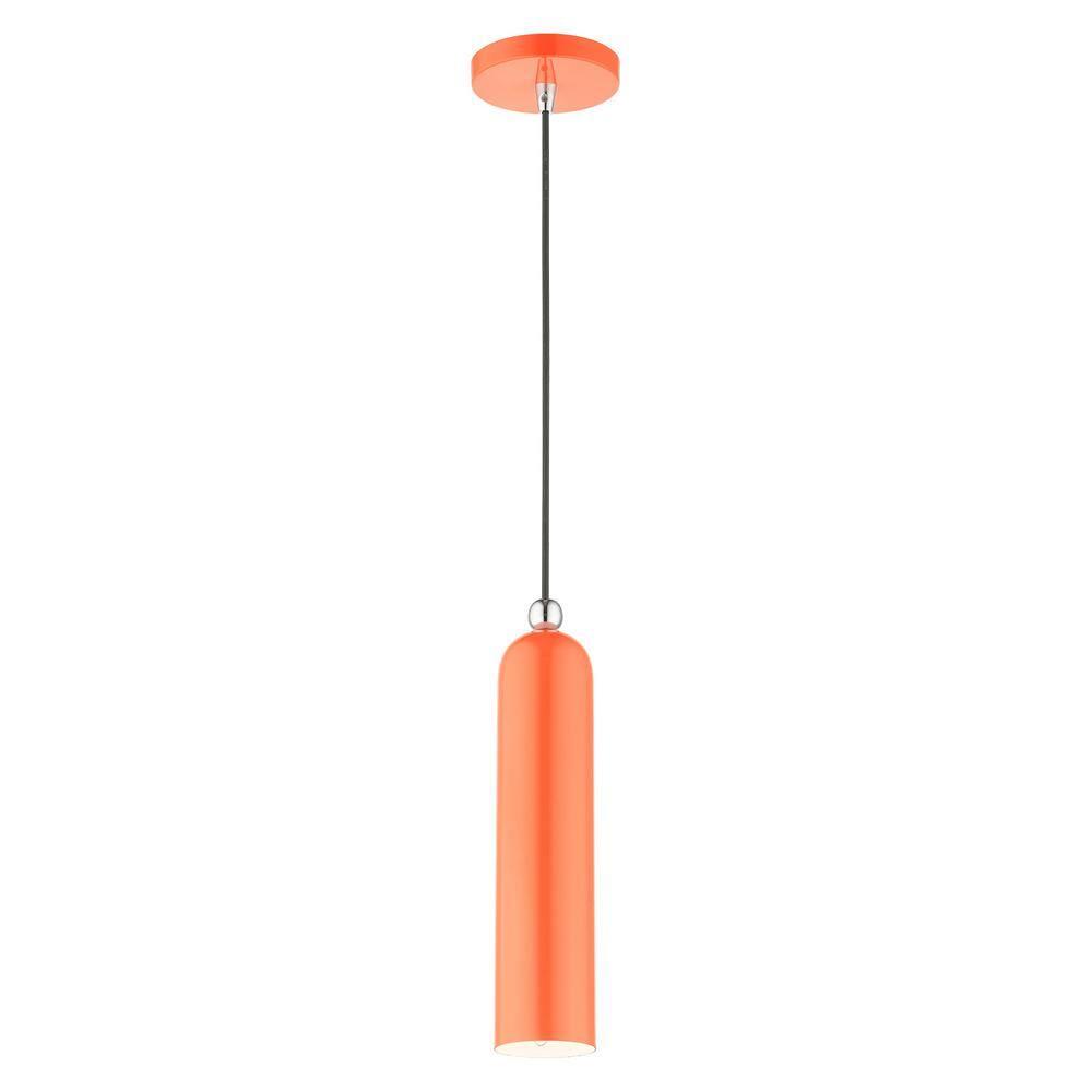 Livex Lighting Ardmore 1 - Light Pendant in  Shiny Orange