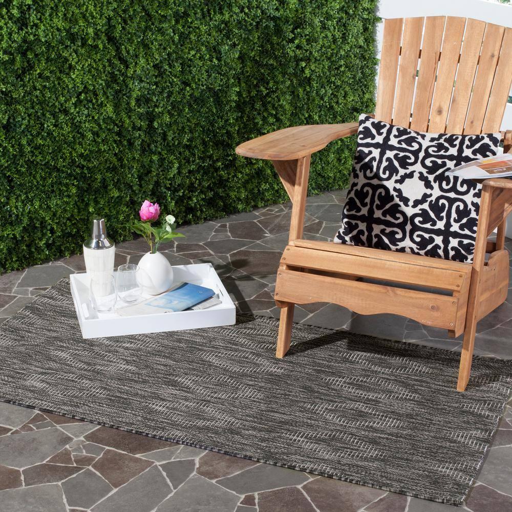 Courtyard CY8522 Power Loomed Indoor and Outdoor Accent Rug - Black/Black - 2'x3'7" - Safavieh