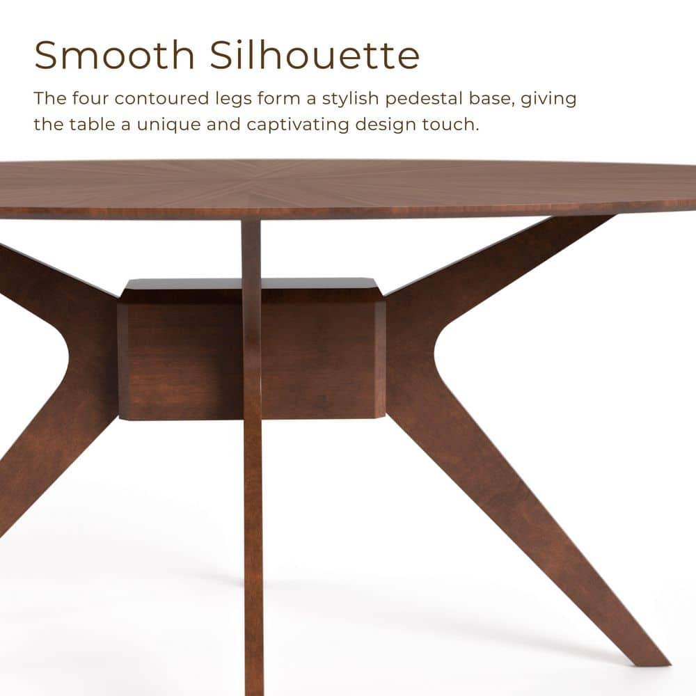 HOMES: Inside + Out 54" Pearlcrest Mid-Century Modern Modern Oval Dining Table Walnut