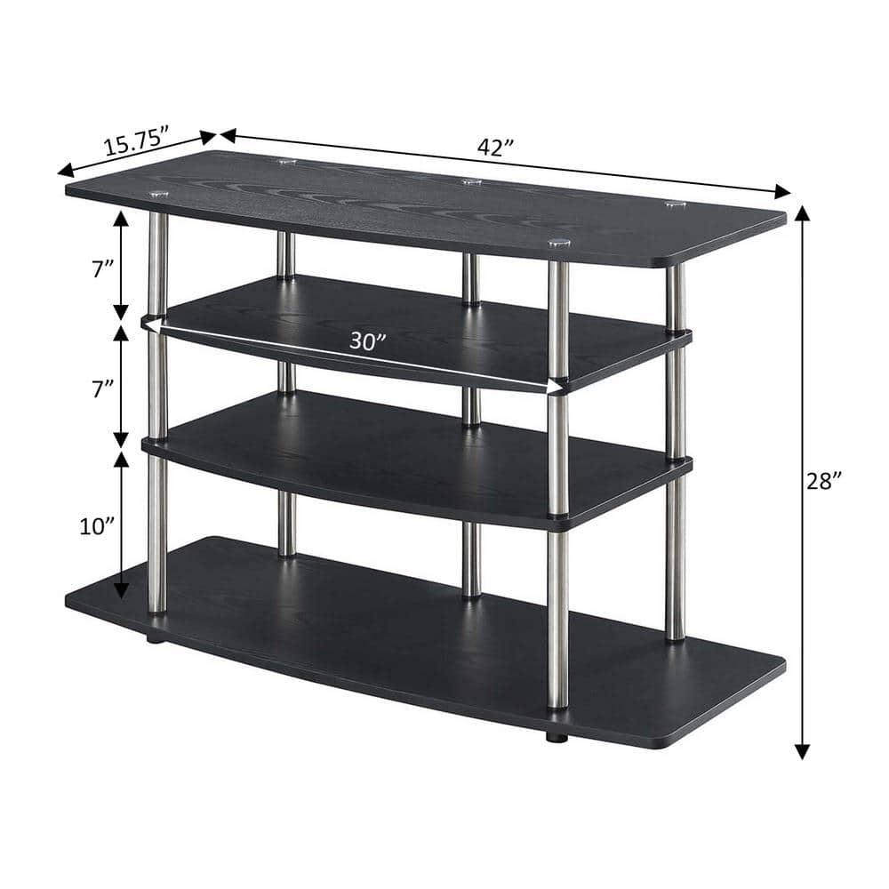 Convenience Concepts Designs2Go No Tools Wide Highboy TV Stand, Black