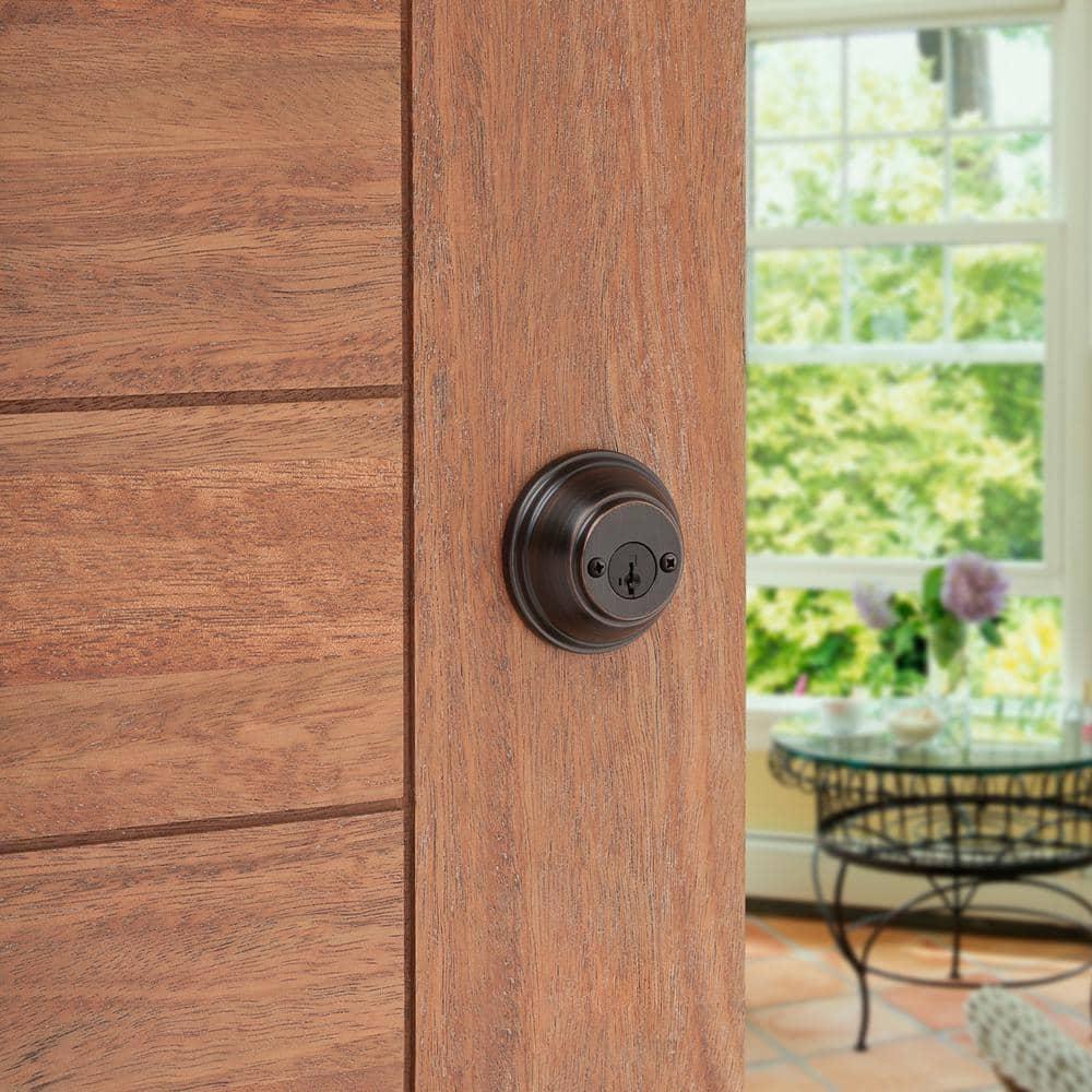 385 Round Double Cylinder Deadbolt Featuring SmartKey in Venetian Bronze