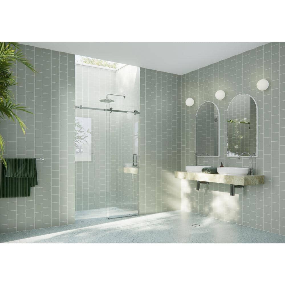 Astro 44 - 48 in. x 78 in. Fully Frameless Glass Sliding Shower Door