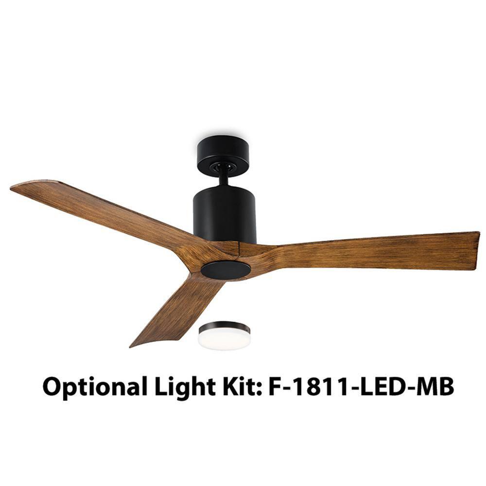 Matte Black LED Ceiling Fan Light Kit with Frosted Glass