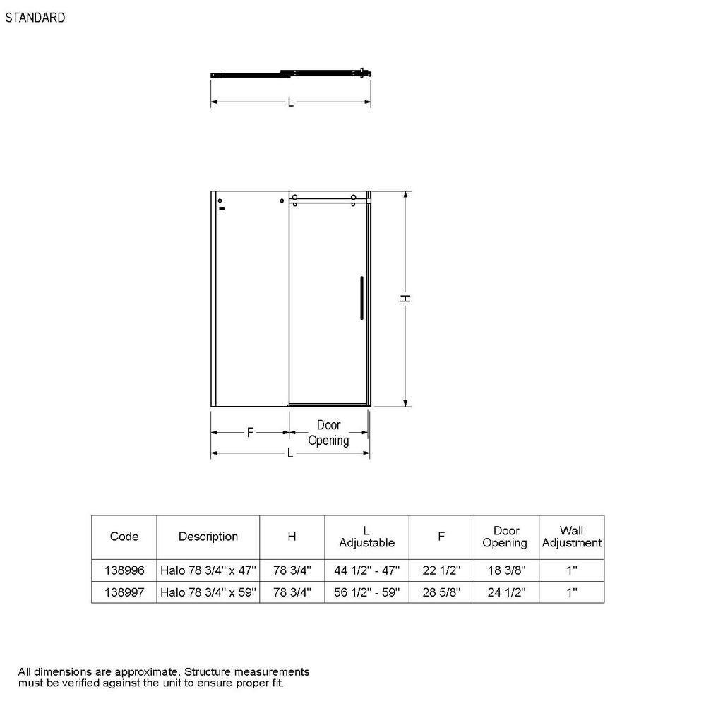 Halo 59 in. x 59 in. Frameless Sliding Tub Door in Chrome