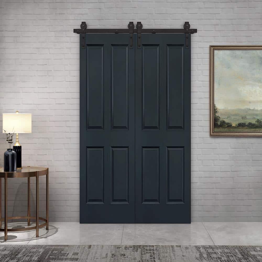Calhome Paneled MDF Composite Double Bifold Barn Doors with Installation Hardware Kit