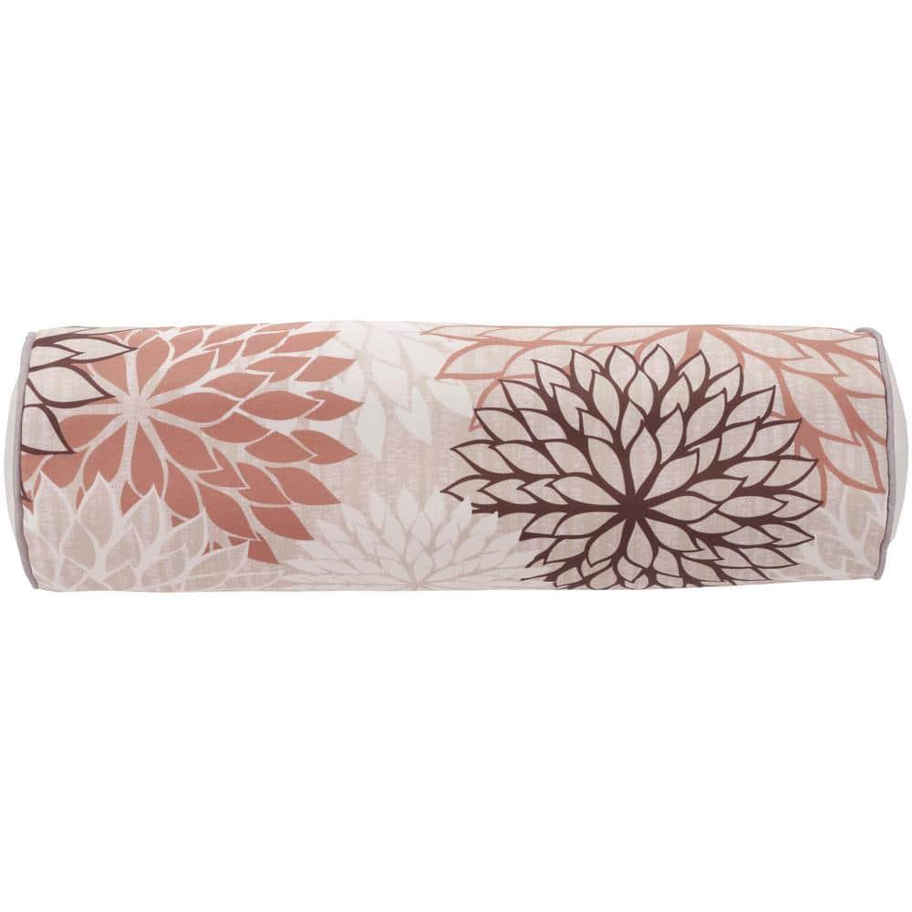 Mina Victory Aloha Floral Tropical Outdoor Throw Pillow Natural 6" x 20"