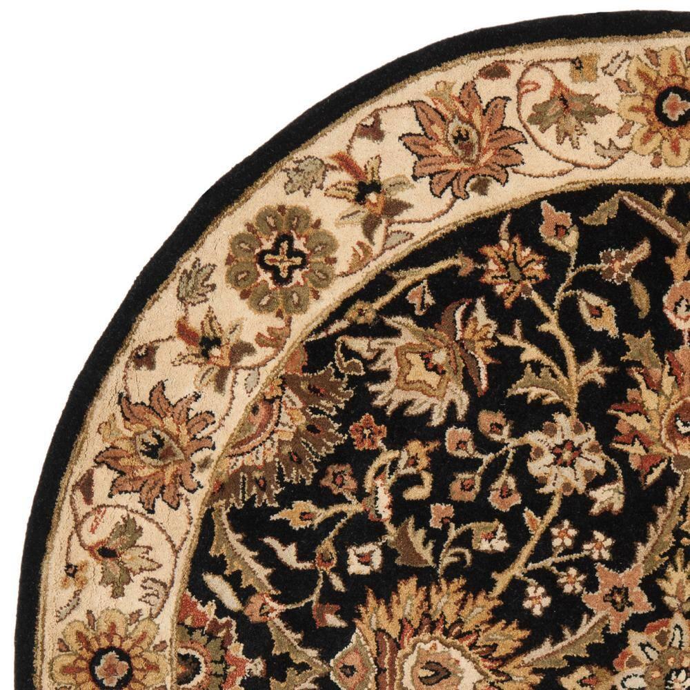 Antiquity AT249 Hand Tufted Area Rug - Black - 8' round - Safavieh.