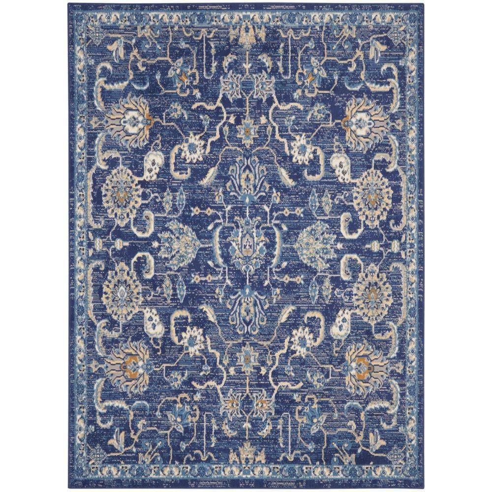 Nourison Grafix 5'3" x 7'3" (5' x 7') Navy Area Rug Persian Traditional Vintage by Nourison