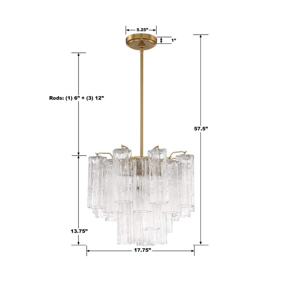 Crystorama Lighting Addis 4 - Light Chandelier in  Aged Brass