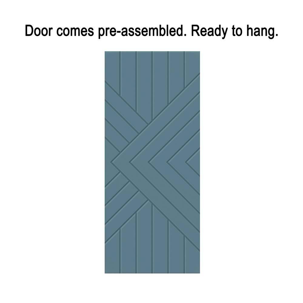 Calhome 84'' Solid + Manufactured Wood Paneled Painted with Installation Hardware Kit Barn Door