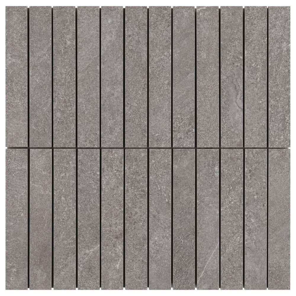 Monolith 11.81 In. X 11.81 In. Stacked Matte Porcelain Mosaic Floor And Wall Tile (0.96 Sq. Ft. / Each)