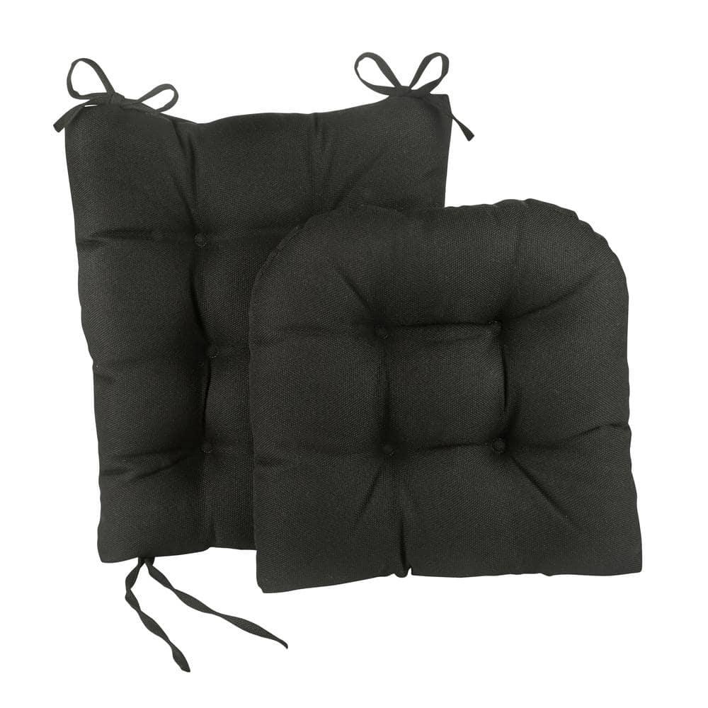 Klear Vu Gripper Non-Slip Omega 2-Piece Rocking Chair Cushion Set, Black