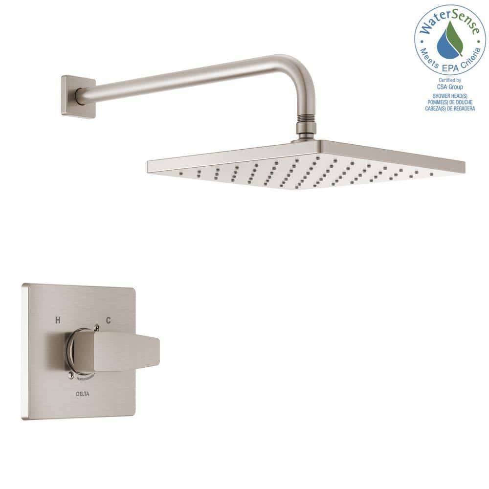 Modern Raincan Square Single-Function Shower Faucet Set, Valve Trim Kit, Rainfall Shower Head