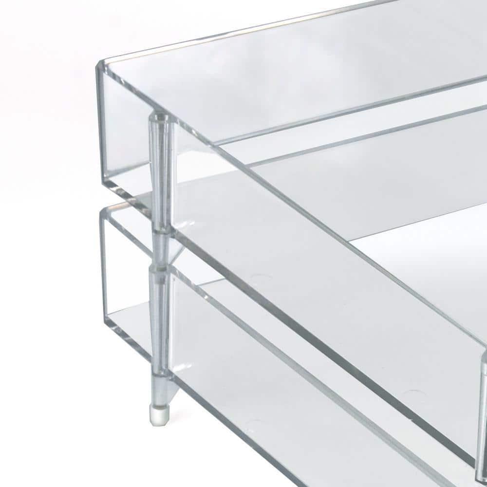 Stackable Clear Letter Tray Desk Organizer, 4-Pack (Set of 4)