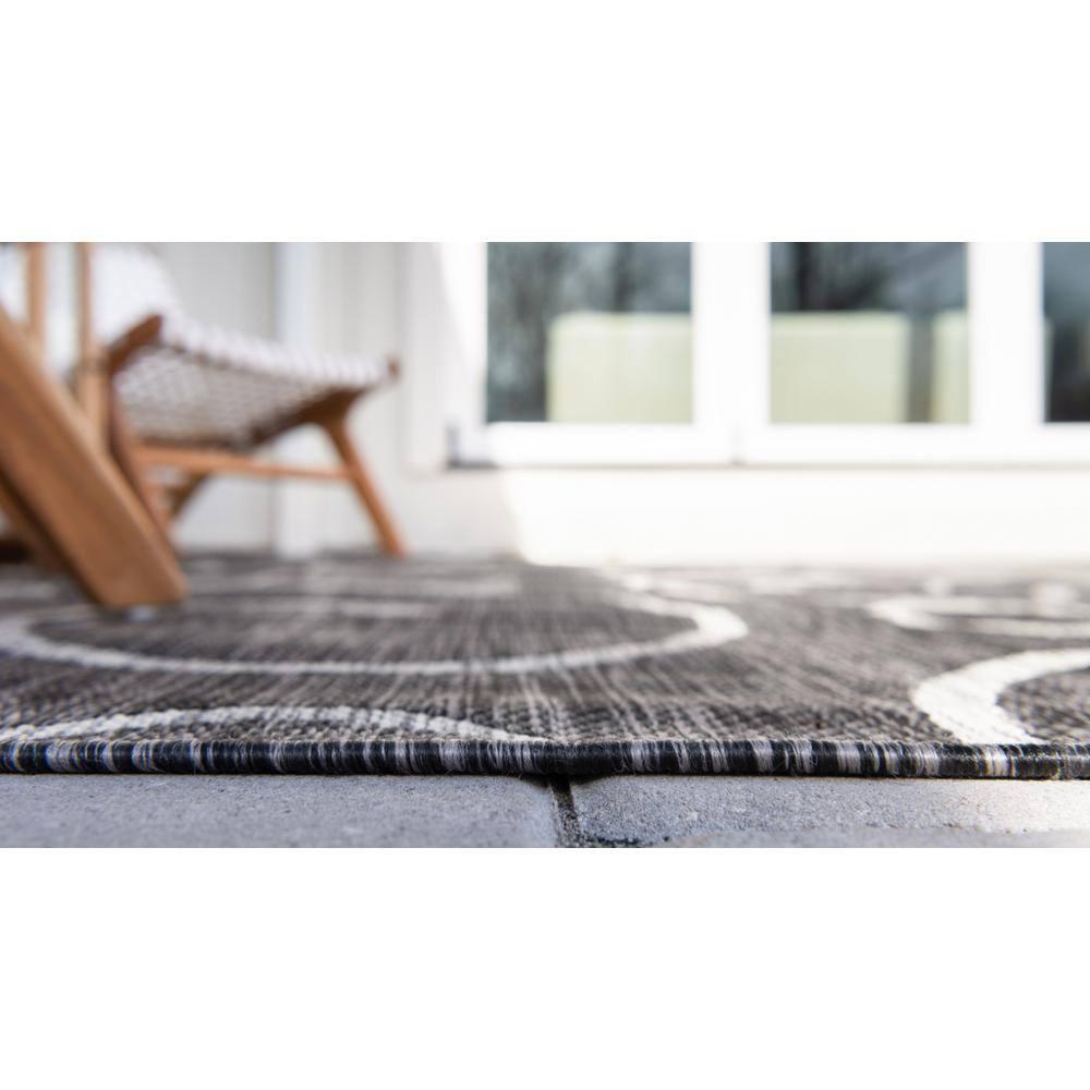 Unique Loom Outdoor Botanical Collection Area Rug - Curl (4' 1" x 6' 1" Rectangle Charcoal Gray/Gray)