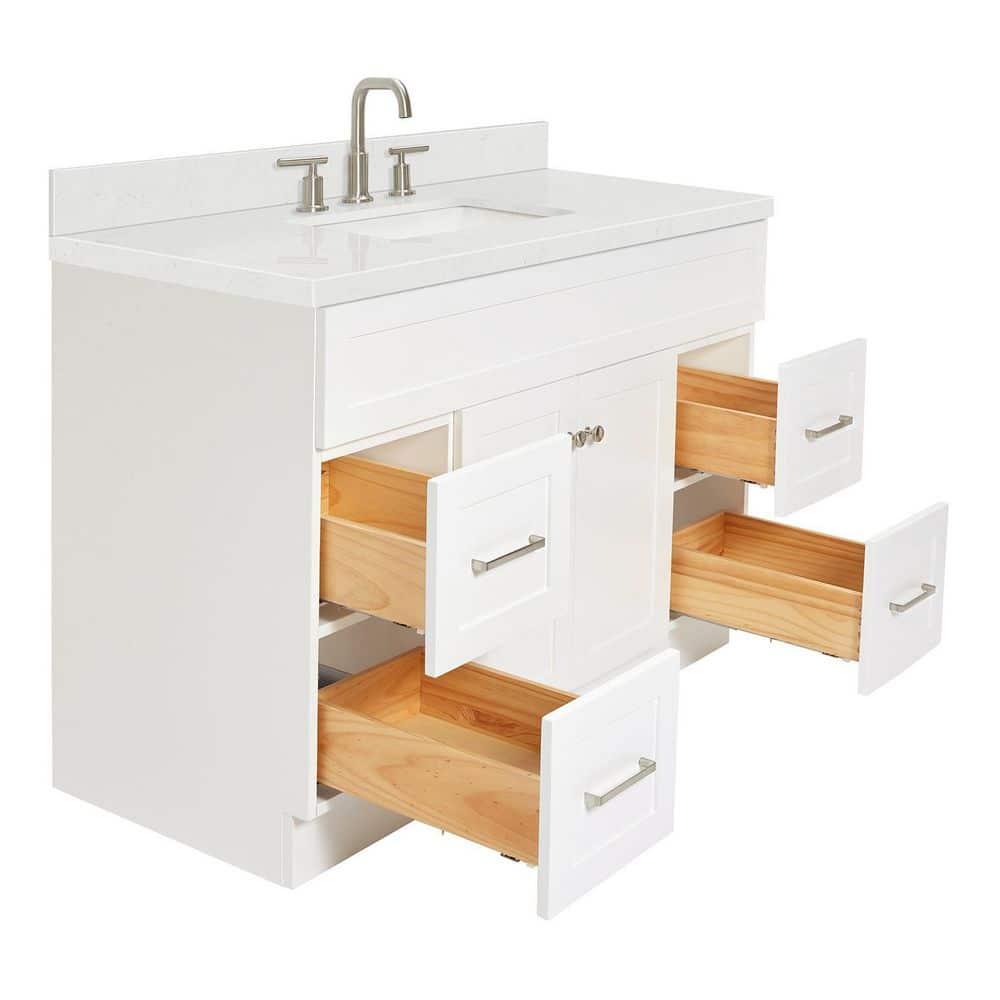 Ariel F048scqrvo Hamlet 48" Free Standing Single Basin Vanity Set - White