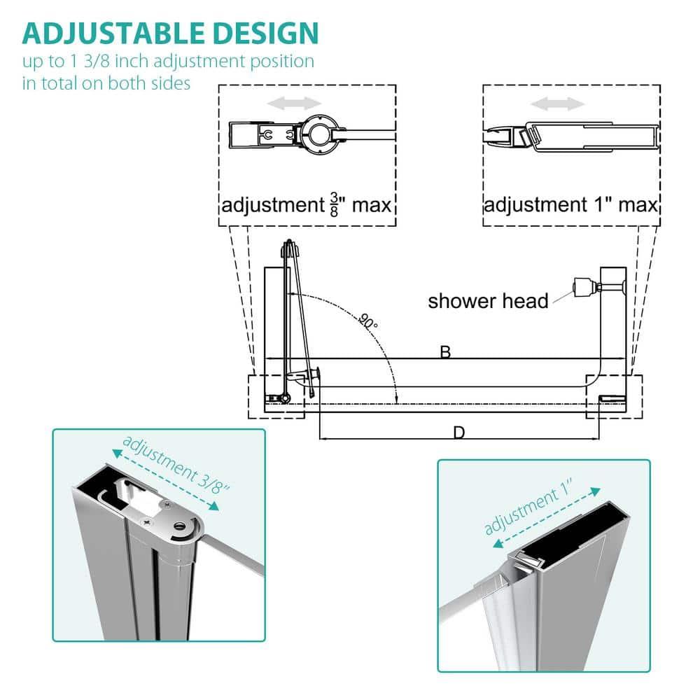 Sarlai 30 - 31 3/8" W x 72" H BiFold Frameless Glass Shower Door with Clear Tempered Glass S-SD3072BF-CH