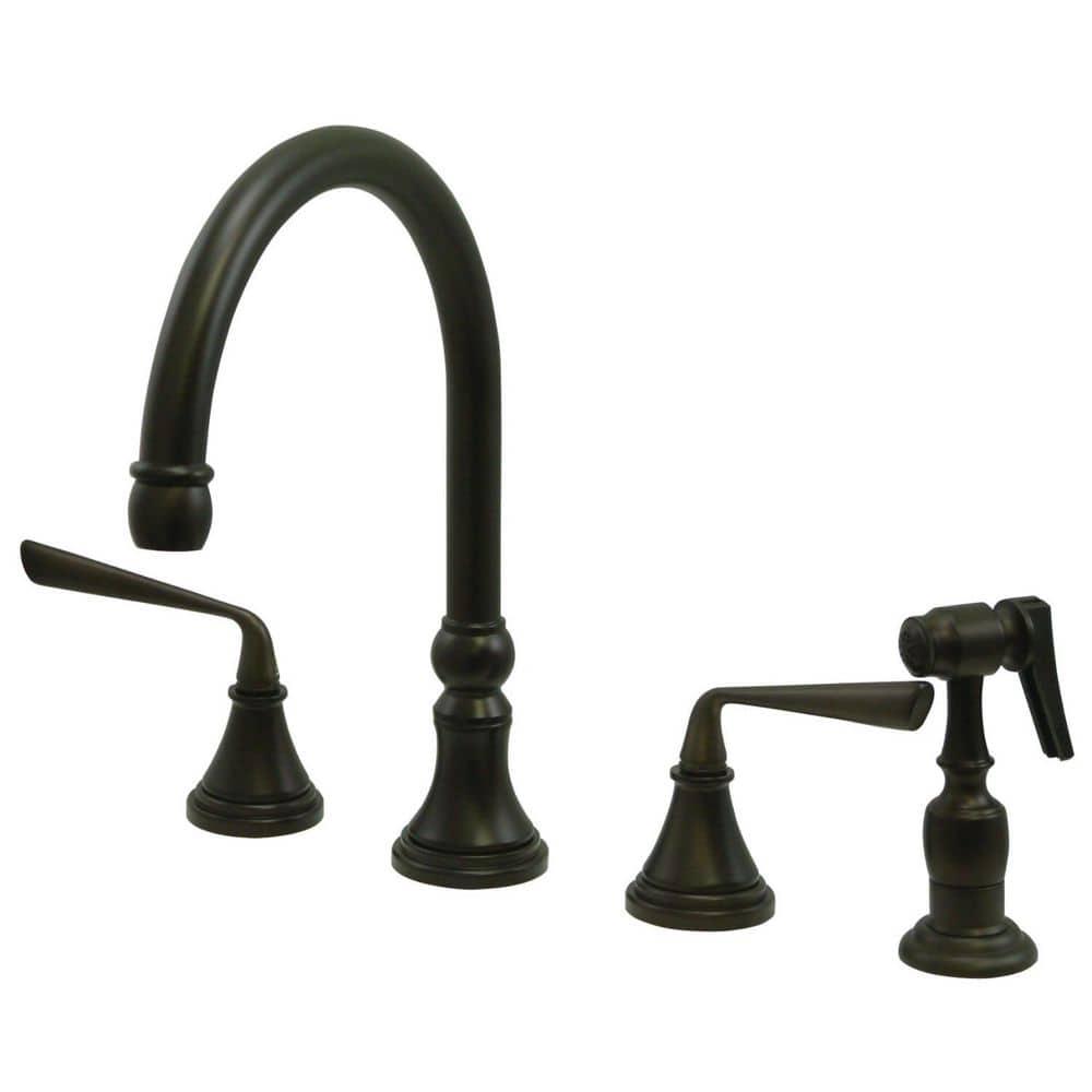 Kingston Brass Silver Sage Double-Handle Widespread Kitchen Faucet