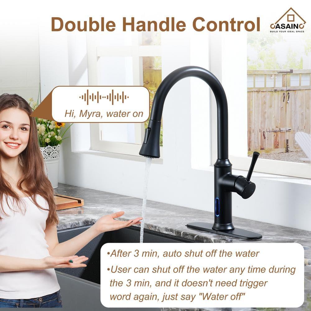 Willow Smart Faucet Touchless Pull Down Sprayer Kitchen Faucet with Voice and Motion Control