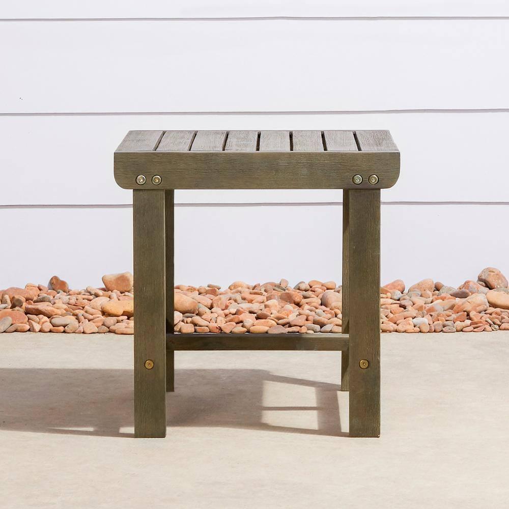 Renaissance-Inspired Outdoor Patio Wood Side Table - Timeless Elegance for Your Garden
