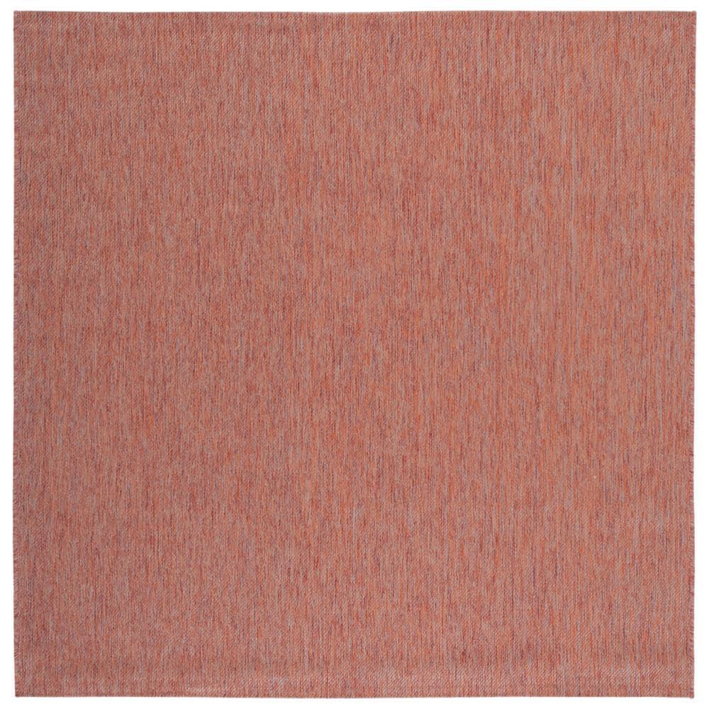 Beach House BHS218 Power Loomed Indoor/Outdoor Area Rug - Rust - 6'7"x6'7" - Safavieh