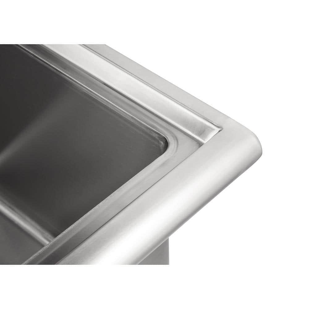 TRINITY EcoStorage 21.5 in. W x 49.3 in. H x 24 in. D NSF Stainless Steel Utility Sink w/ Faucet