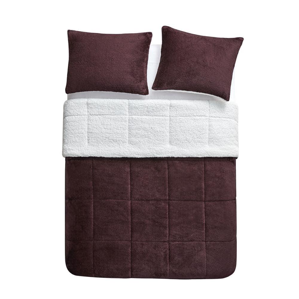 Ultra Plush Reversible Faux Fur and Sherpa 3-Piece Comforter Set