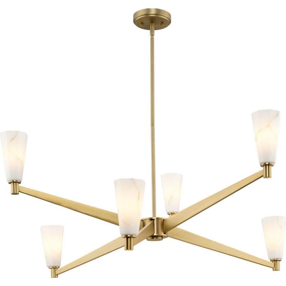 Progress Lighting Tosca 6 - Light Chandelier in  Brushed Bronze
