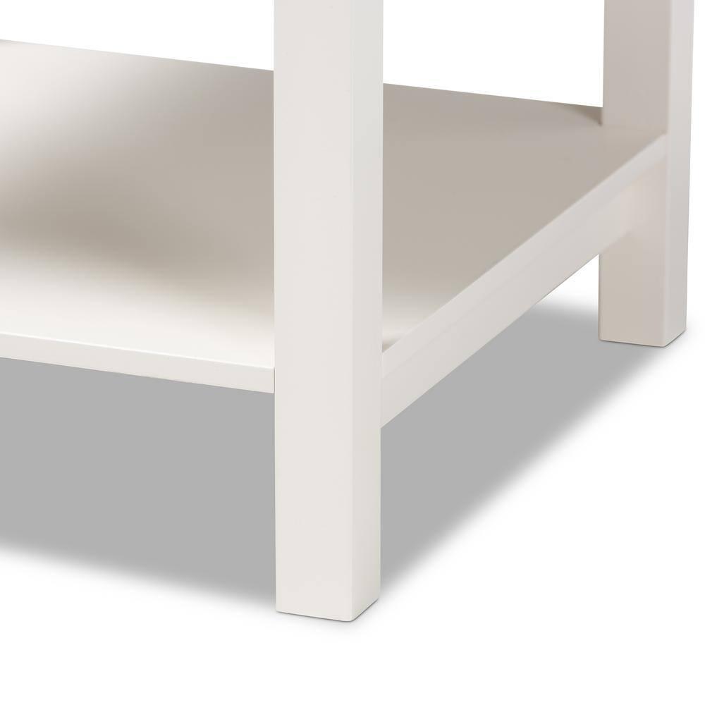 Baxton Studio Willow Modern Transitional White Finished 2-Drawer Wood End Table