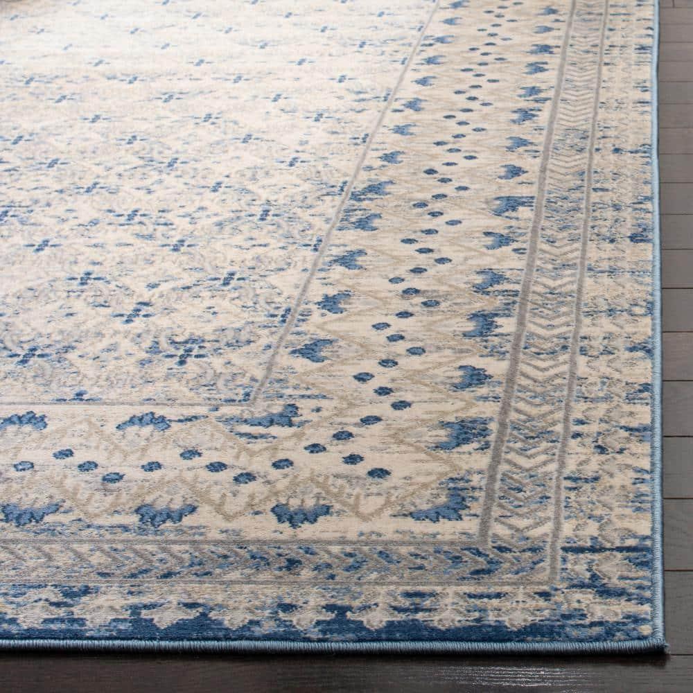 Brentwood BNT899 Power Loomed Indoor Area Rug - Light Grey/Blue - 9'x9' - Safavieh