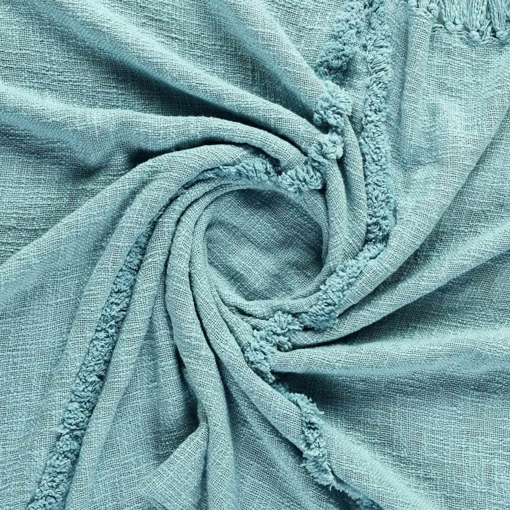 Evette Rios Terracotta Fringed Handmade Woven Throw Blanket