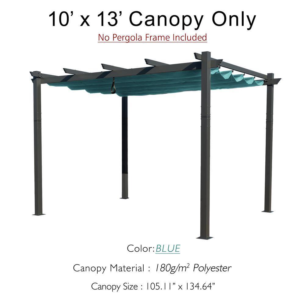 Kozyard Atlantics Outdoor Retractable Pergola with Sun Shade Canopy 10' x 13'