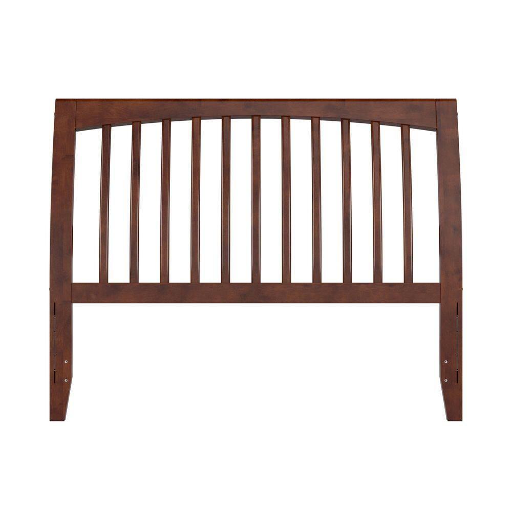 Solid Wood Slat Headboard - Sleigh Design Bed Frame - Walnut Finish - Full, Queen, King Sizes