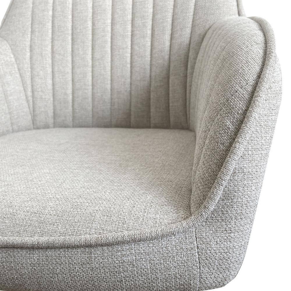 Boston Fabric Dining Chairs Set Of 2,Durable Beige Upholstered Armrest Dining Chairs,Dining Chairs with Backrest and Metal Legs-Maison Boucle