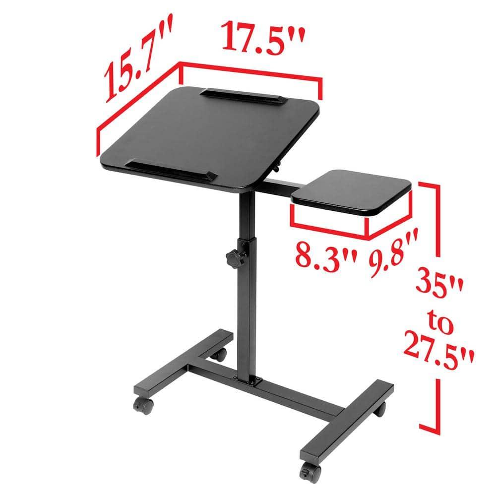 Seville Classics airLIFT Adjustable Height Rolling Tiltable Desk with Mouse Stand